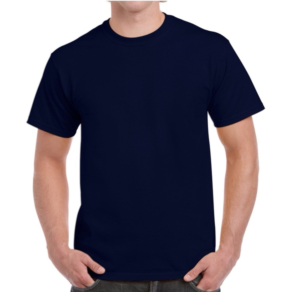 Gildan Navy Heavy Cotton Short Sleeve Tee Medium